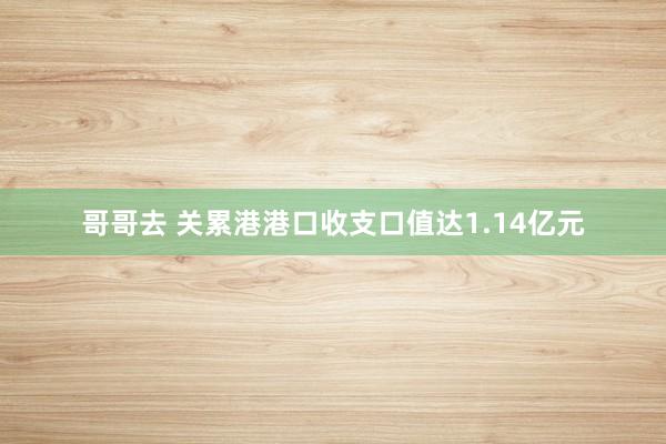 哥哥去 关累港港口收支口值达1.14亿元