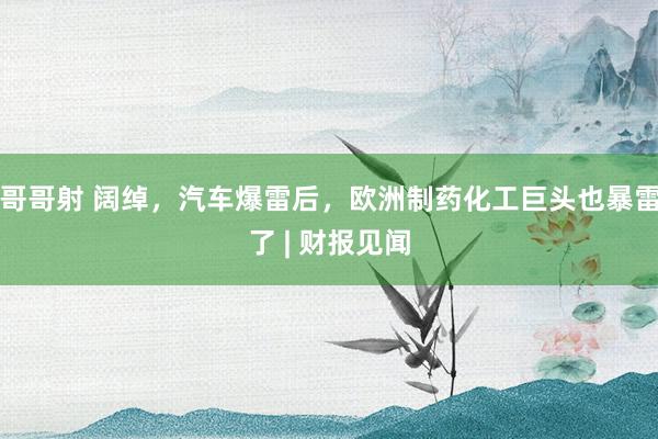 哥哥射 阔绰，汽车爆雷后，欧洲制药化工巨头也暴雷了 | 财报见闻