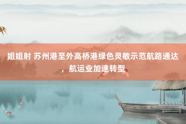 姐姐射 苏州港至外高桥港绿色灵敏示范航路通达，航运业加速转型