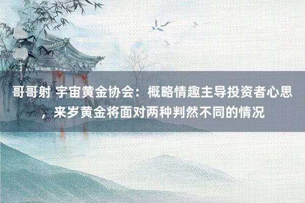 哥哥射 宇宙黄金协会：概略情趣主导投资者心思，来岁黄金将面对两种判然不同的情况