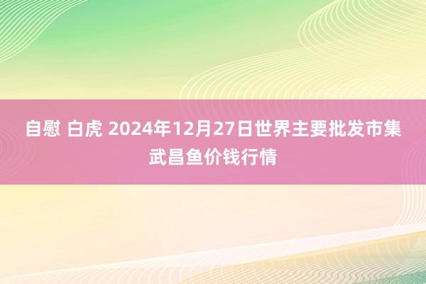 自慰 白虎 2024年12月27日世界主要批发市集武昌鱼价钱行情