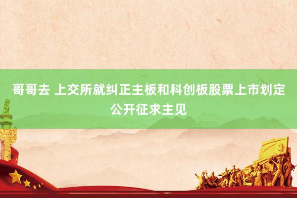 哥哥去 上交所就纠正主板和科创板股票上市划定公开征求主见