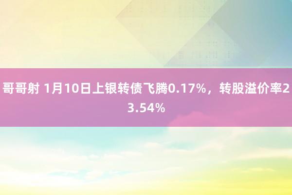哥哥射 1月10日上银转债飞腾0.17%，转股溢价率23.54%