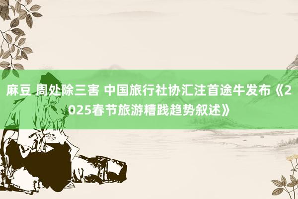 麻豆 周处除三害 中国旅行社协汇注首途牛发布《2025春节旅游糟践趋势叙述》