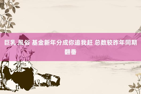 巨乳 風俗 基金新年分成你追我赶 总数较昨年同期翻番