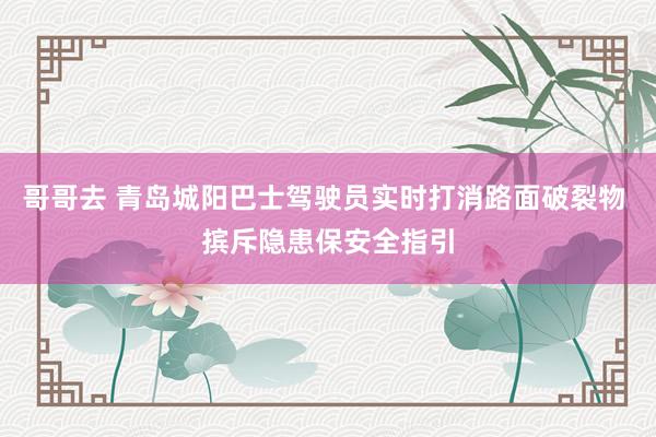 哥哥去 青岛城阳巴士驾驶员实时打消路面破裂物 摈斥隐患保安全指引
