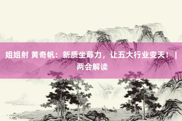 姐姐射 黄奇帆：新质坐蓐力，让五大行业变天！ | 两会解读