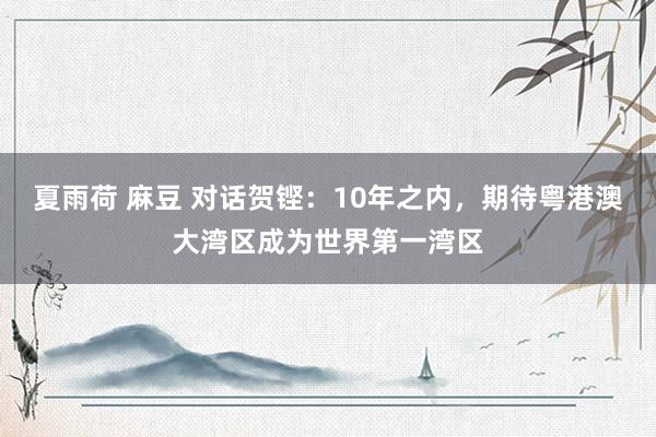 夏雨荷 麻豆 对话贺铿：10年之内，期待粤港澳大湾区成为世界第一湾区