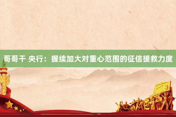 哥哥干 央行：握续加大对重心范围的征信援救力度