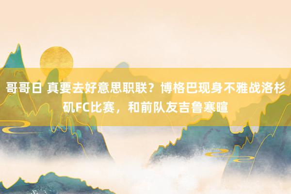 哥哥日 真要去好意思职联？博格巴现身不雅战洛杉矶FC比赛，和前队友吉鲁寒暄