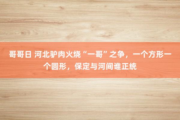 哥哥日 河北驴肉火烧“一哥”之争，一个方形一个圆形，保定与河间谁正统