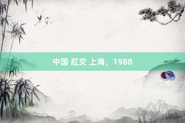 中国 肛交 上海，1988