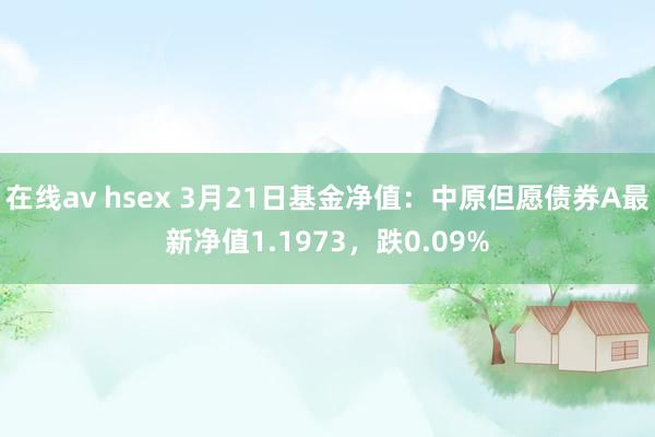 在线av hsex 3月21日基金净值：中原但愿债券A最新净值1.1973，跌0.09%