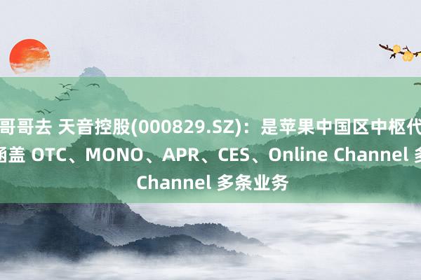 哥哥去 天音控股(000829.SZ)：是苹果中国区中枢代理商，涵盖 OTC、MONO、APR、CES、Online Channel 多条业务
