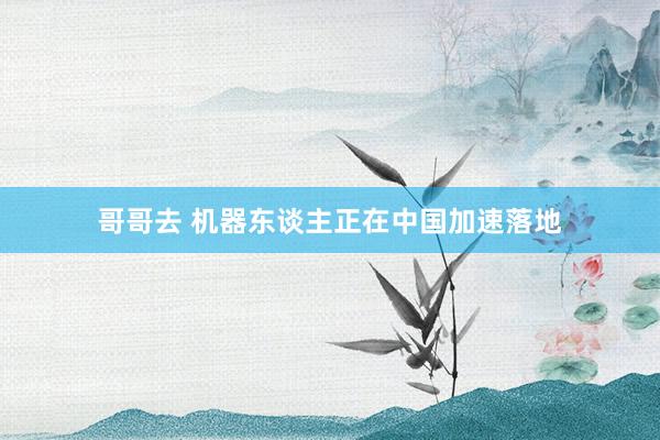 哥哥去 机器东谈主正在中国加速落地