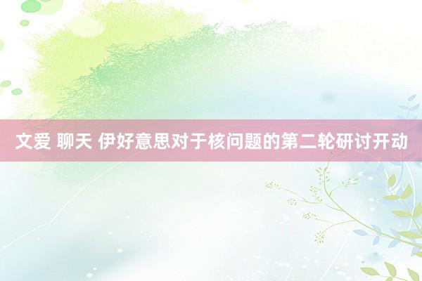 文爱 聊天 伊好意思对于核问题的第二轮研讨开动