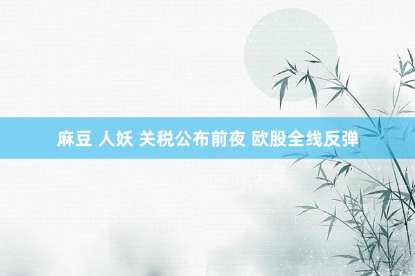 麻豆 人妖 关税公布前夜 欧股全线反弹