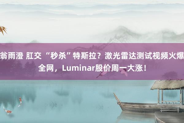 翁雨澄 肛交 “秒杀”特斯拉？激光雷达测试视频火爆全网，Luminar股价周一大涨！