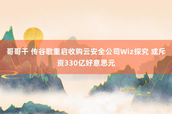 哥哥干 传谷歌重启收购云安全公司Wiz探究 或斥资330亿好意思元