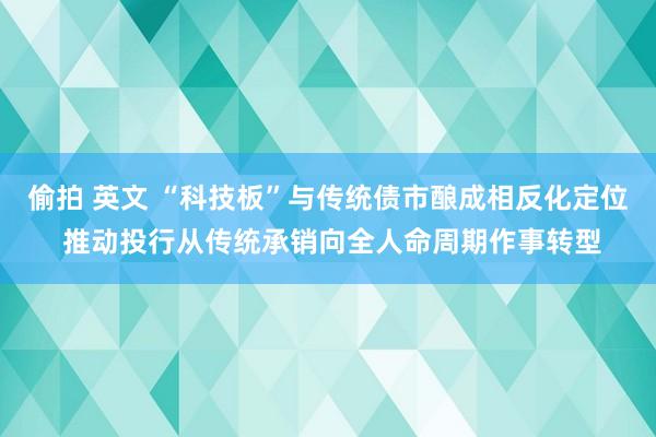 偷拍 英文 “科技板”与传统债市酿成相反化定位 推动投行从传统承销向全人命周期作事转型