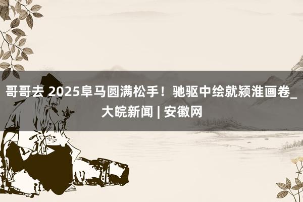 哥哥去 2025阜马圆满松手！驰驱中绘就颍淮画卷_大皖新闻 | 安徽网