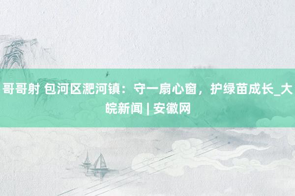 哥哥射 包河区淝河镇：守一扇心窗，护绿苗成长_大皖新闻 | 安徽网
